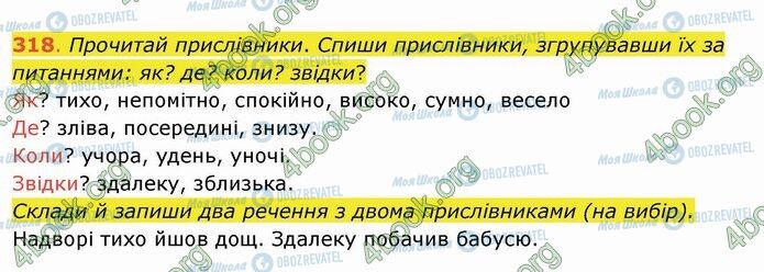 ГДЗ Українська мова 4 клас сторінка 318