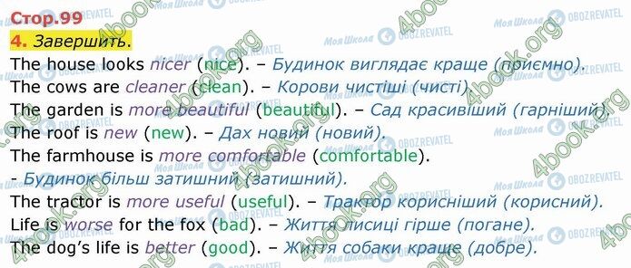 ГДЗ Англійська мова 4 клас сторінка Стр.99 (4)