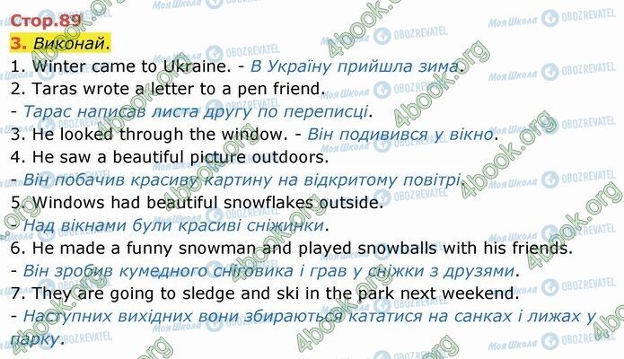 ГДЗ Англійська мова 4 клас сторінка Стр.89 (3)