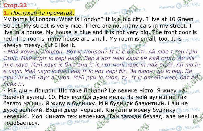ГДЗ Английский язык 4 класс страница Стр.32 (1)