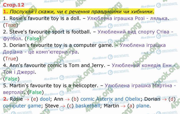 ГДЗ Англійська мова 4 клас сторінка Стр.12 (1)