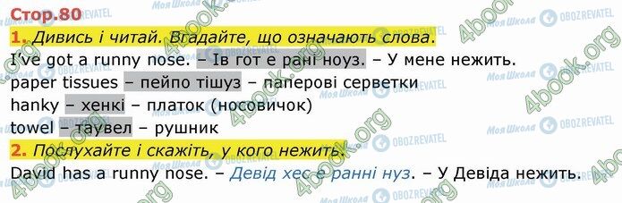 ГДЗ Английский язык 4 класс страница Стр.80 (1-2)