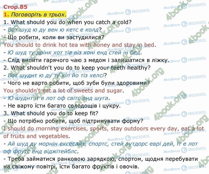 ГДЗ Английский язык 4 класс страница Стр.85 (1)