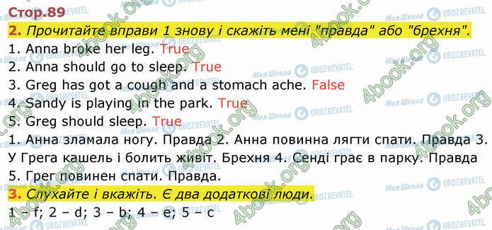 ГДЗ Англійська мова 4 клас сторінка Стр.89 (2-3)