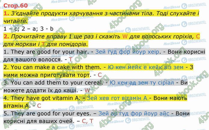 ГДЗ Англійська мова 4 клас сторінка Стр.60