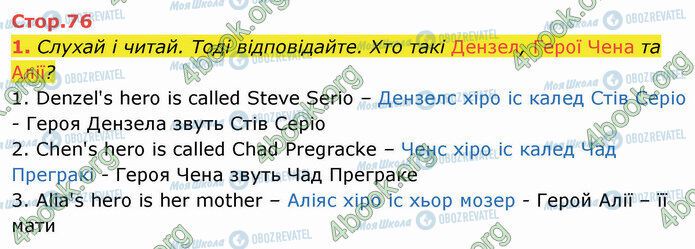 ГДЗ Англійська мова 4 клас сторінка Стр.76