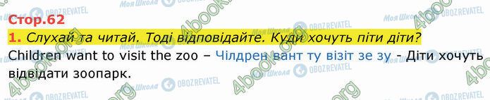 ГДЗ Англійська мова 4 клас сторінка Стр.62