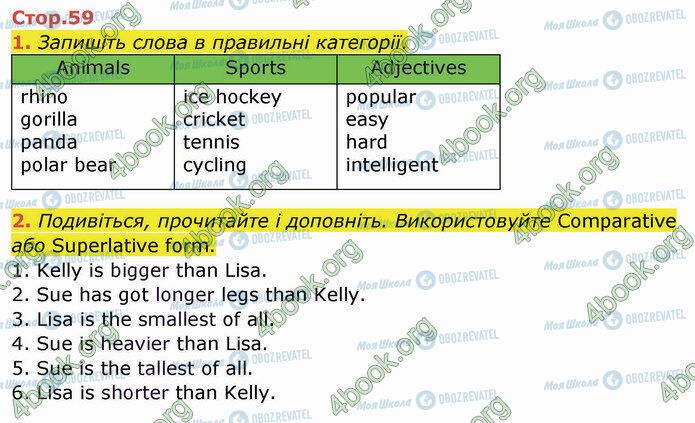 ГДЗ Англійська мова 4 клас сторінка Стр.59