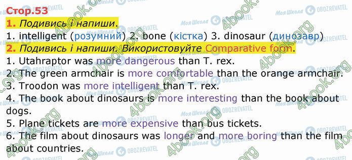 ГДЗ Англійська мова 4 клас сторінка Стр.53 (1-2)