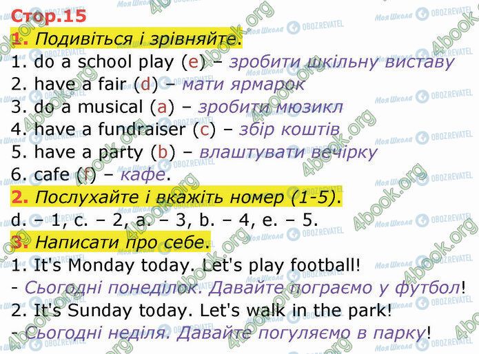 ГДЗ Англійська мова 4 клас сторінка Стр.15