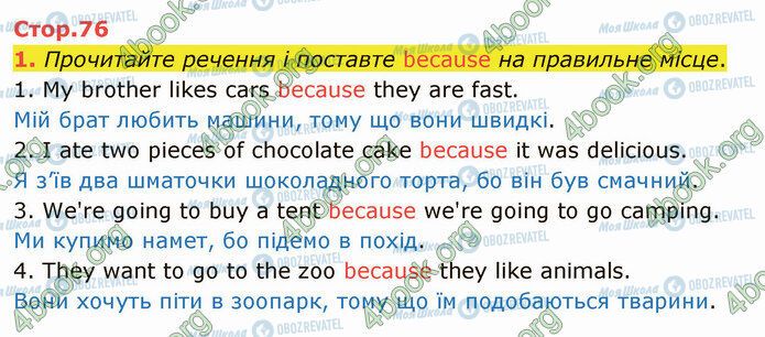 ГДЗ Англійська мова 4 клас сторінка Стр.76 (1)