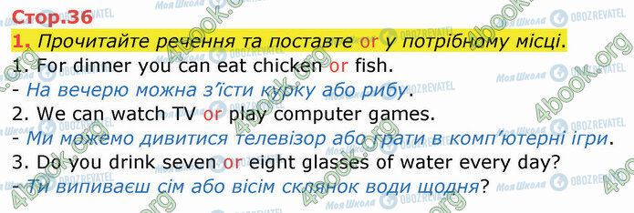 ГДЗ Англійська мова 4 клас сторінка Стр.36 (1)