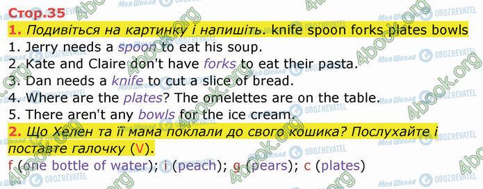 ГДЗ Англійська мова 4 клас сторінка Стр.35 (1-2)