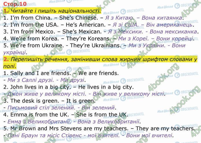 ГДЗ Англійська мова 4 клас сторінка Стр.10