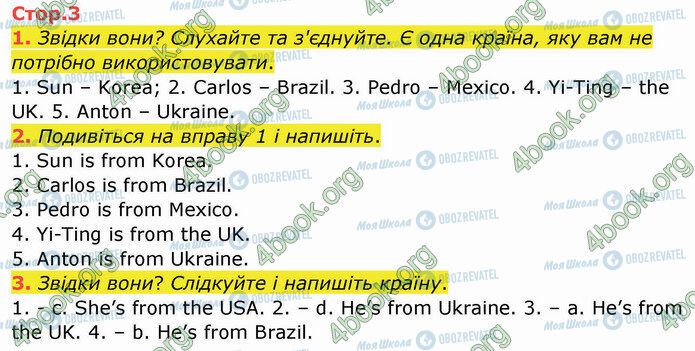 ГДЗ Англійська мова 4 клас сторінка Стр.3