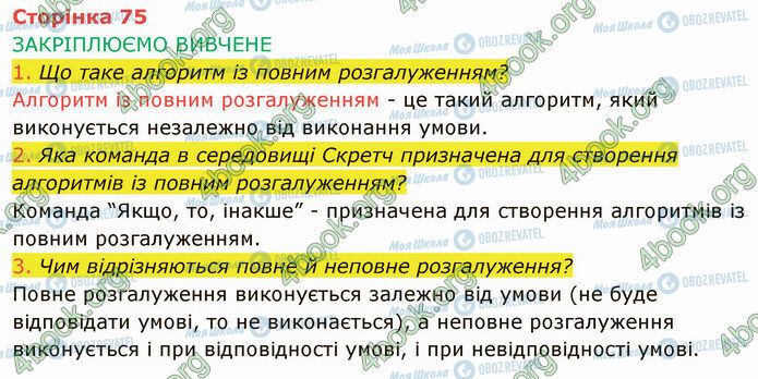 ГДЗ Інформатика 4 клас сторінка Стр.75 (1-3)