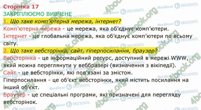 ГДЗ Інформатика 4 клас сторінка Стр.17 (1-2)