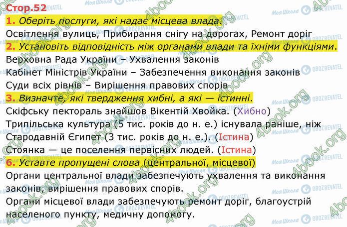 ГДЗ Я досліджую світ 4 клас сторінка Стр.52