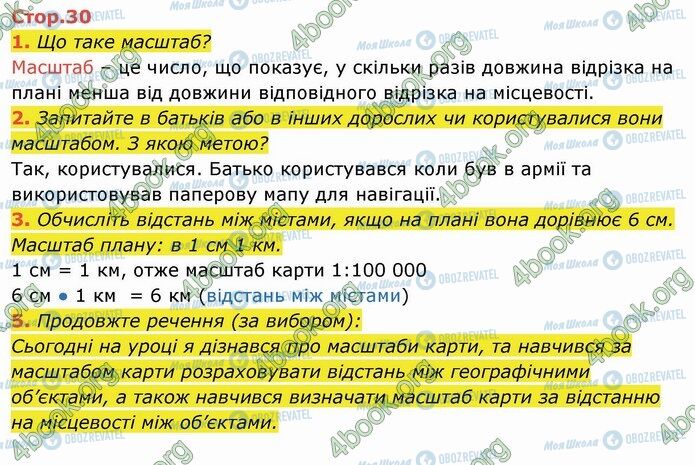 ГДЗ Я досліджую світ 4 клас сторінка Стр.30 (1-5)