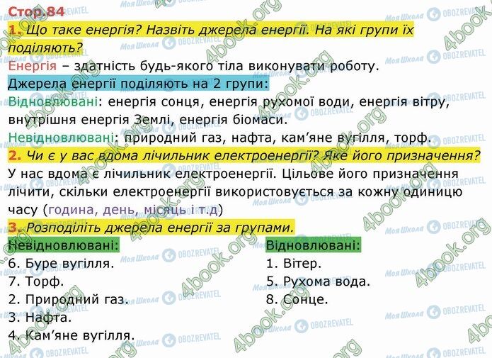 ГДЗ Я досліджую світ 4 клас сторінка Стр.84 (1-3)