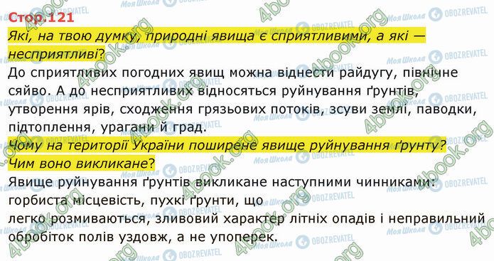 ГДЗ Я досліджую світ 4 клас сторінка Стр.121