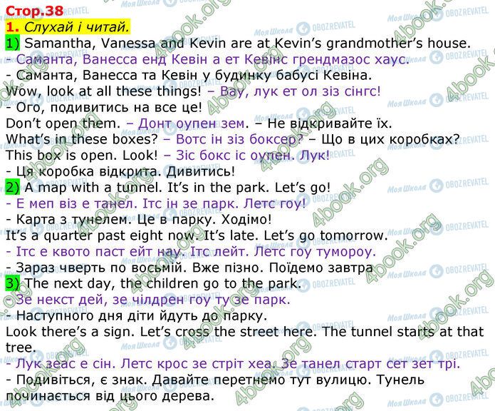 ГДЗ Англійська мова 3 клас сторінка Стр.38 (1)