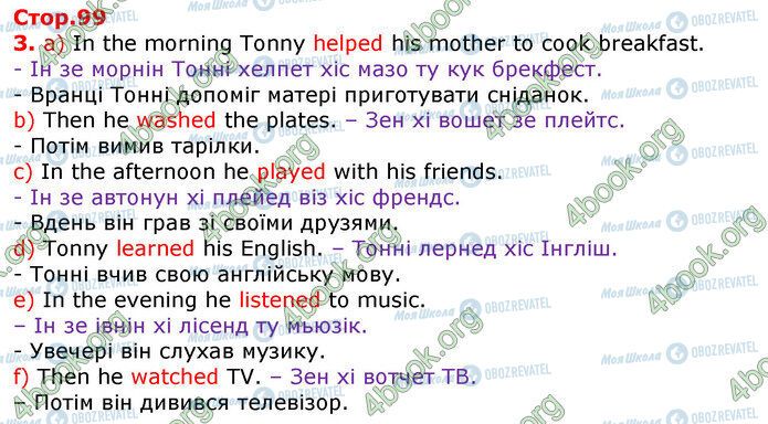 ГДЗ Англійська мова 3 клас сторінка Стр.99 (3)