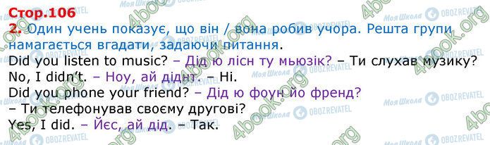 ГДЗ Англійська мова 3 клас сторінка Стр.106 (2)