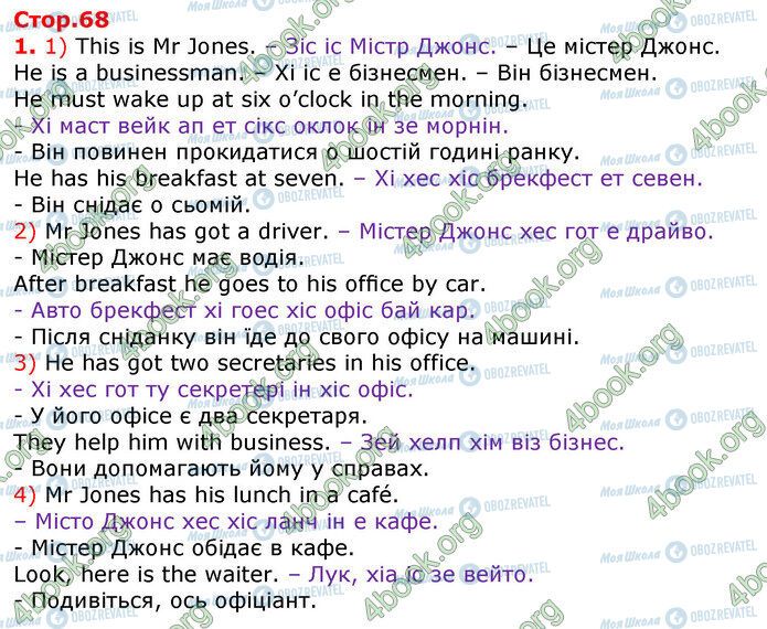 ГДЗ Англійська мова 3 клас сторінка Стр.68 (1)