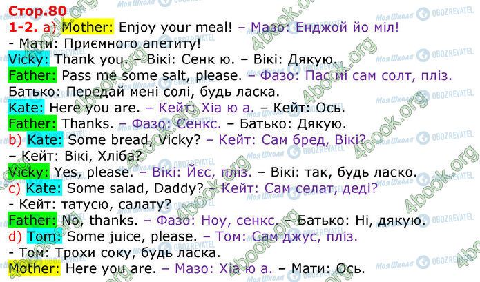 ГДЗ Англійська мова 3 клас сторінка Стр.80