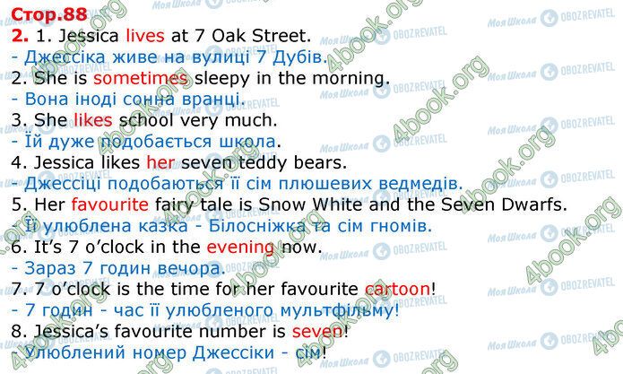 ГДЗ Англійська мова 3 клас сторінка Стр.88 (2)