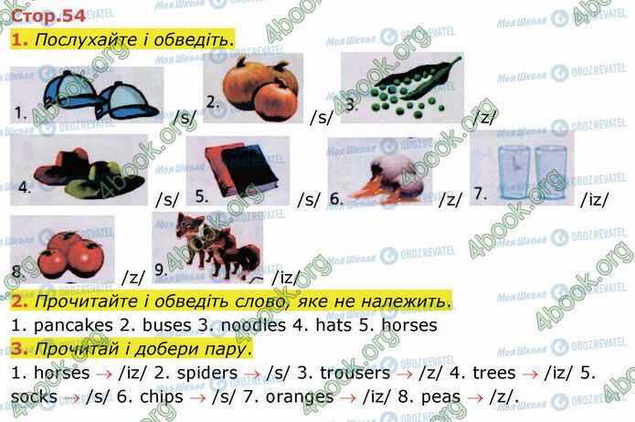 ГДЗ Англійська мова 3 клас сторінка Стр.54