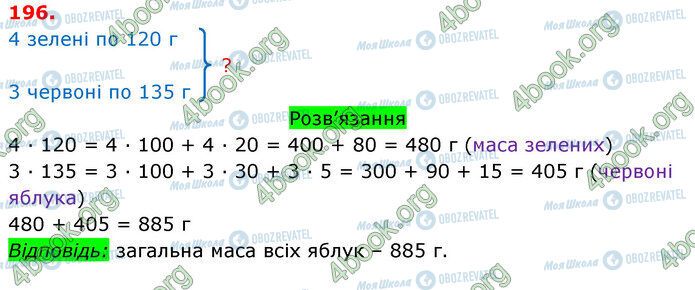 ГДЗ Математика 3 клас сторінка 196