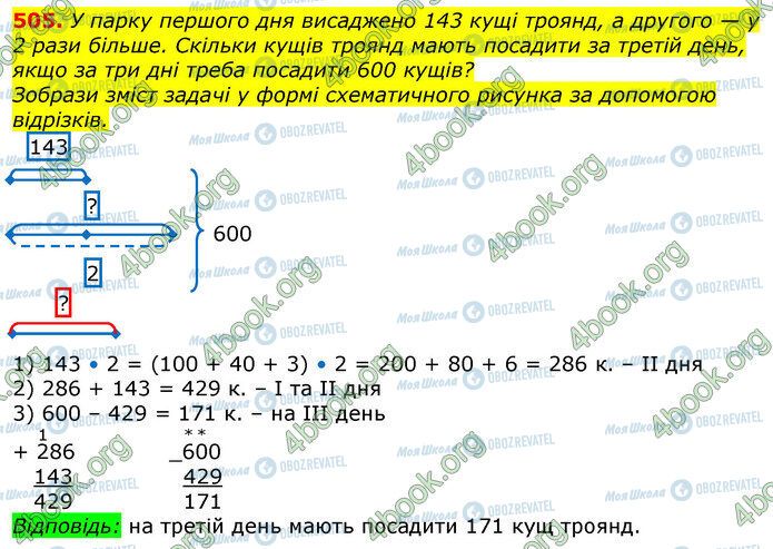ГДЗ Математика 3 клас сторінка 505