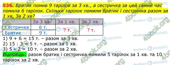 ГДЗ Математика 3 клас сторінка 536