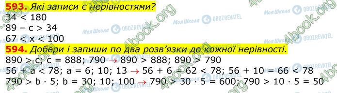 ГДЗ Математика 3 класс страница 593-594