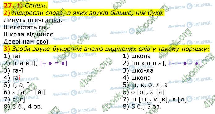 ГДЗ Українська мова 3 клас сторінка 27