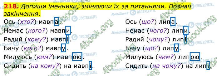 ГДЗ Українська мова 3 клас сторінка 218