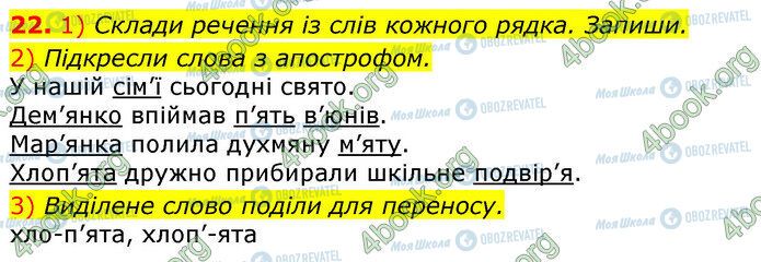 ГДЗ Українська мова 3 клас сторінка 22