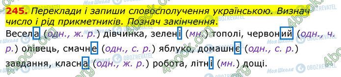 ГДЗ Українська мова 3 клас сторінка 245