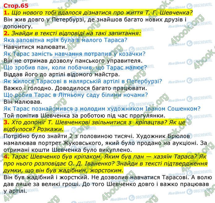 ГДЗ Українська мова 3 клас сторінка Стр.65 (1-4)