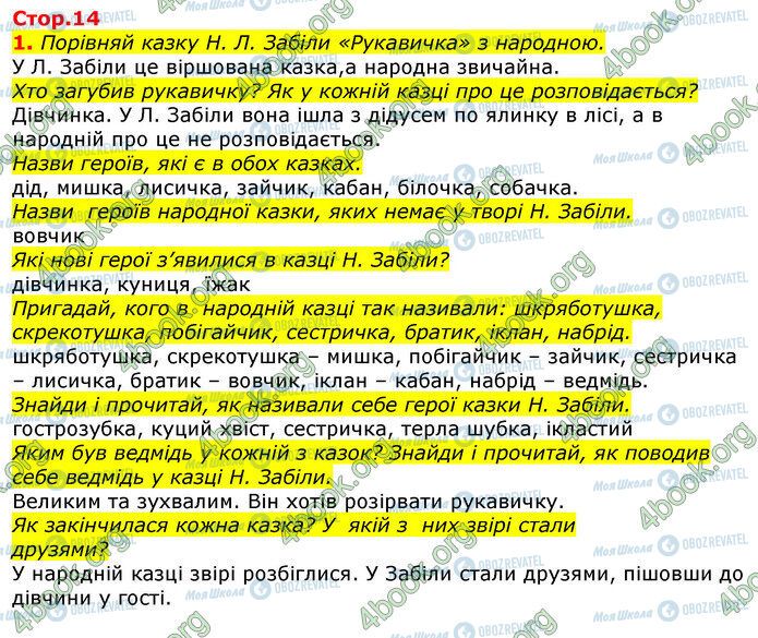 ГДЗ Українська мова 3 клас сторінка Стр.14