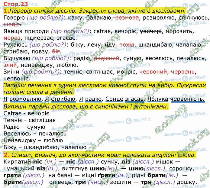 ГДЗ Українська мова 3 клас сторінка Стр.23