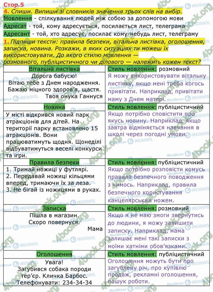 ГДЗ Українська мова 3 клас сторінка Стр.5
