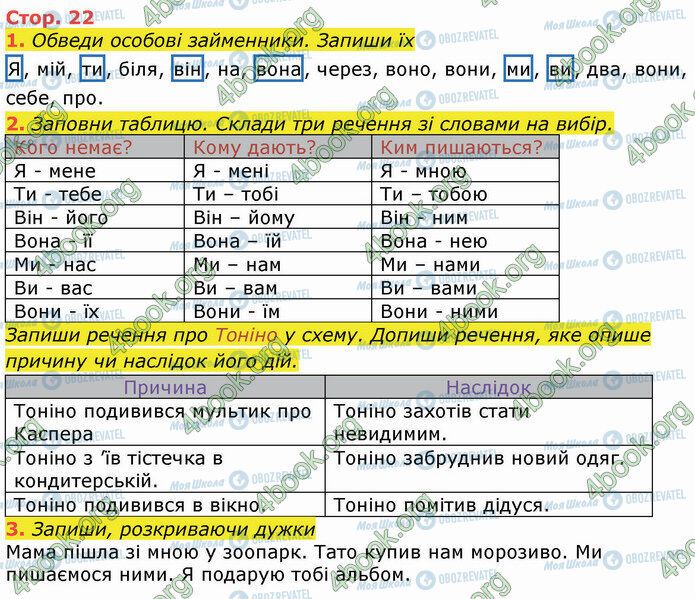 ГДЗ Українська мова 3 клас сторінка Стр.22