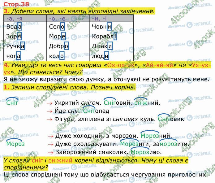 ГДЗ Українська мова 3 клас сторінка Стр.38
