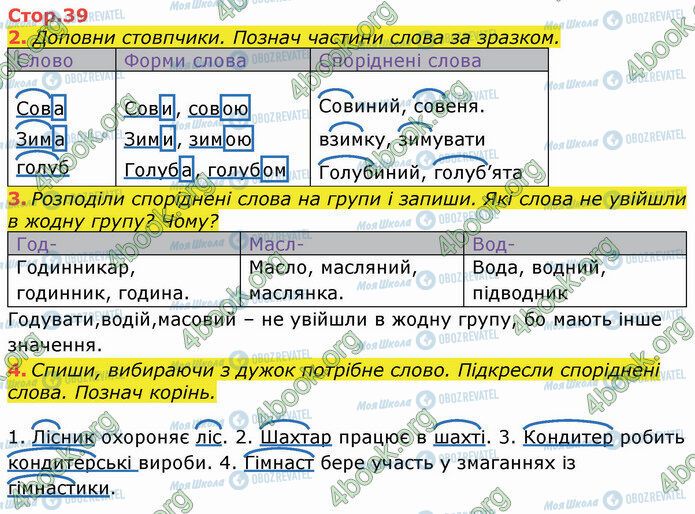 ГДЗ Українська мова 3 клас сторінка Стр.39