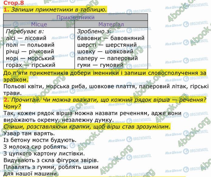 ГДЗ Укр мова 3 класс страница Стр.8