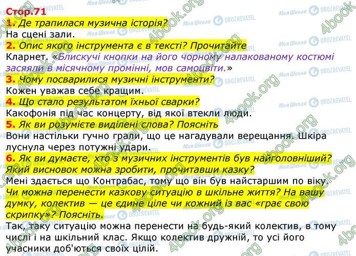 ГДЗ Українська мова 3 клас сторінка Стр.71 (1-6)