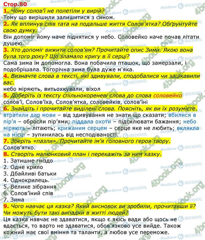 ГДЗ Українська мова 3 клас сторінка Стр.80 (1-9)